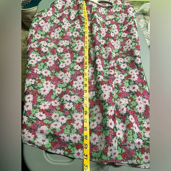 ASOS Pink and green floral deep V midi dress size 8. - Picture 16 of 16